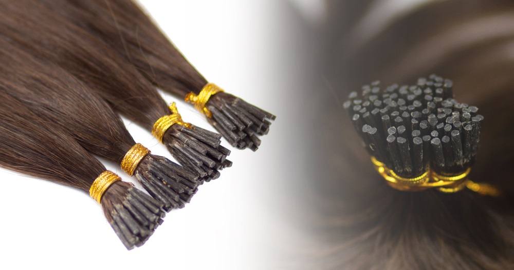 Close-up of micro ring hair extensions showing attachment points for durability.